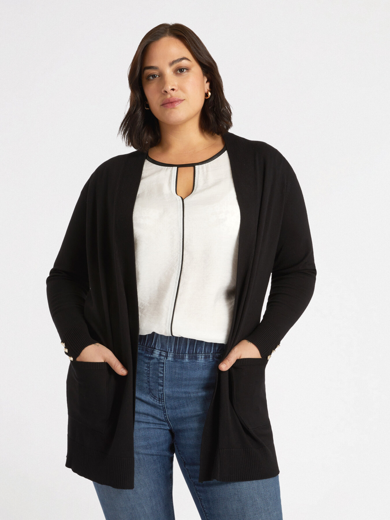 Maxi cardigan con viscosa LENZING&trade; ECOVERO&trade; image number 2