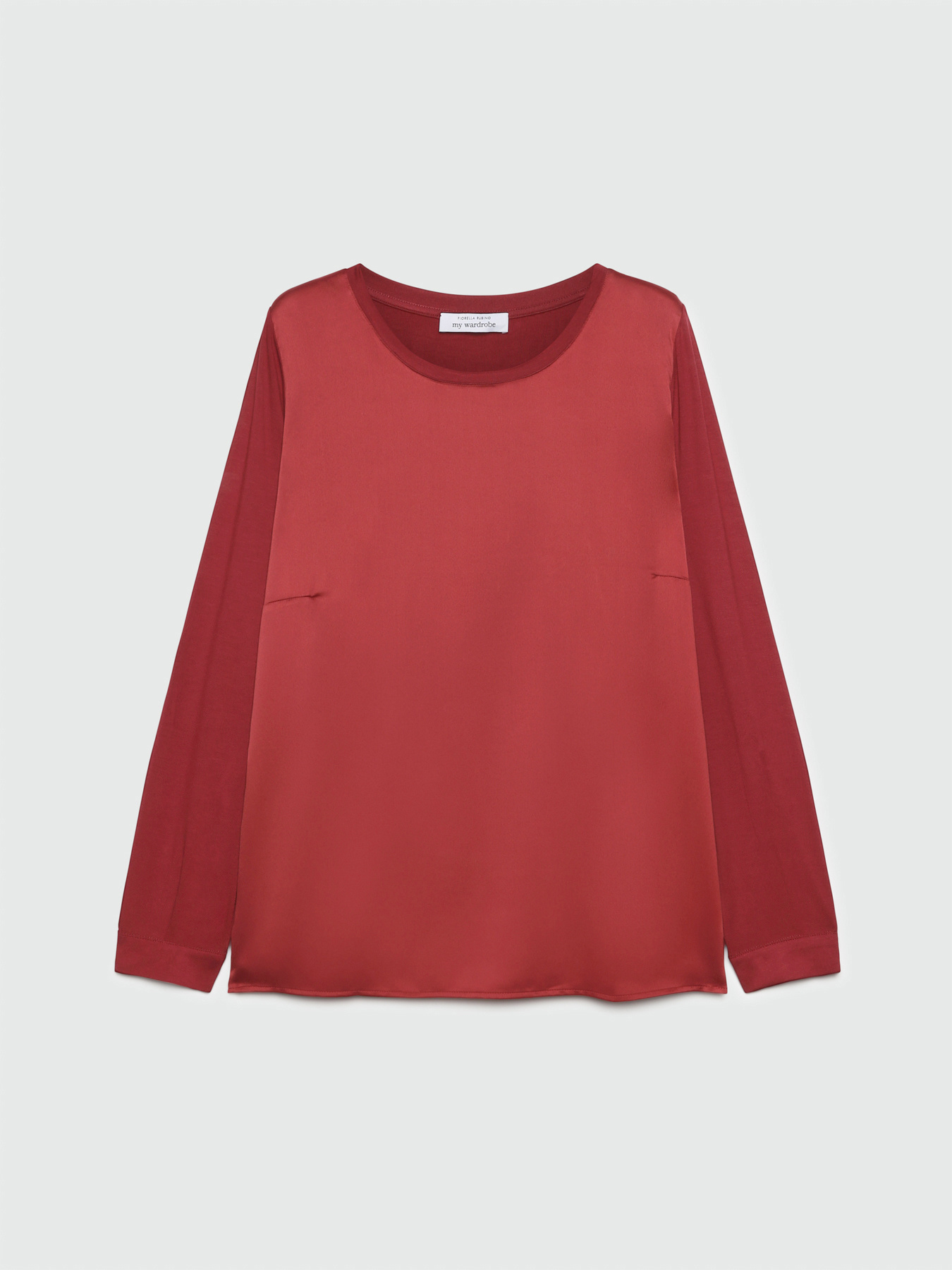 Long-sleeved dual fabric T-shirt image number 4