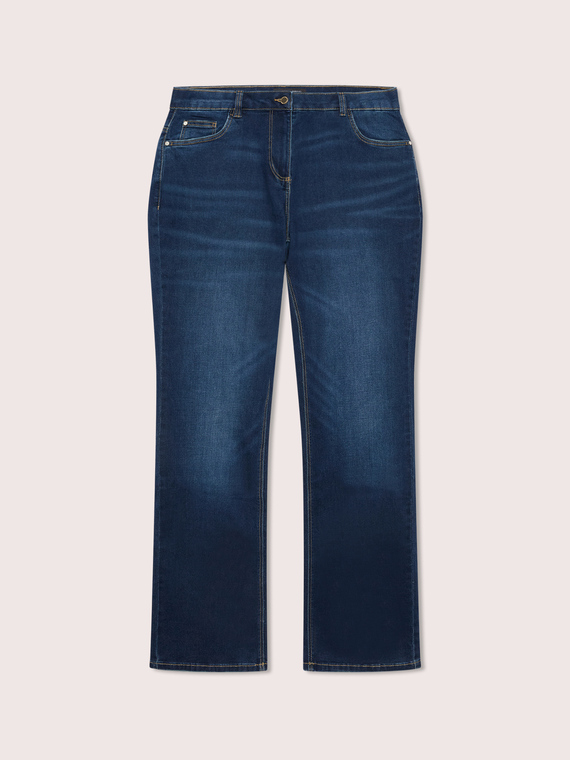 Regular Jeans in dunkler Washed-Optik