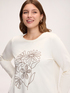 Cotton t-shirt with floral embroidery image number 3