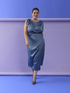 Robe en satin avec drap&eacute; image number 0