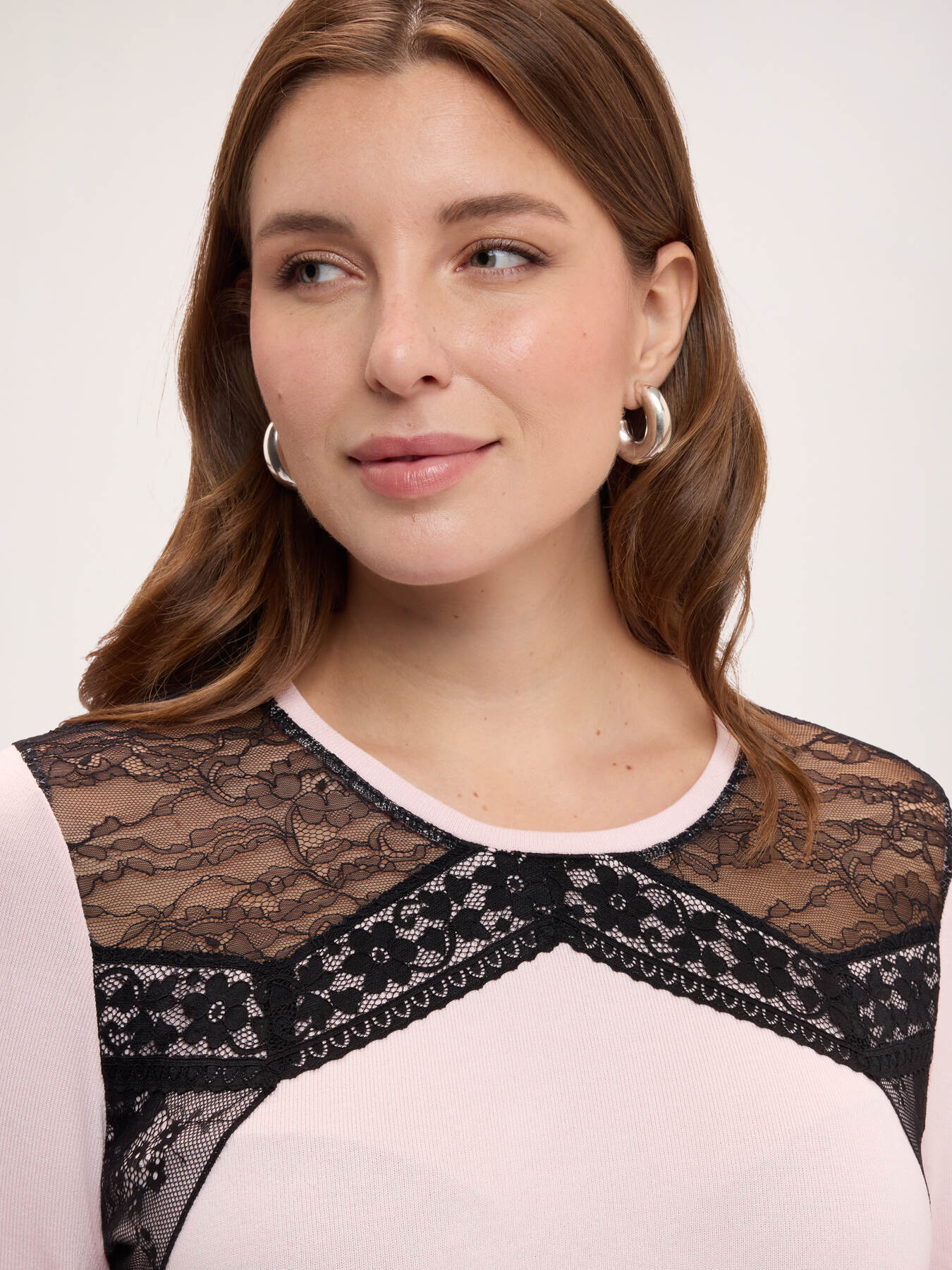 T-shirt with lace inserts image number 3