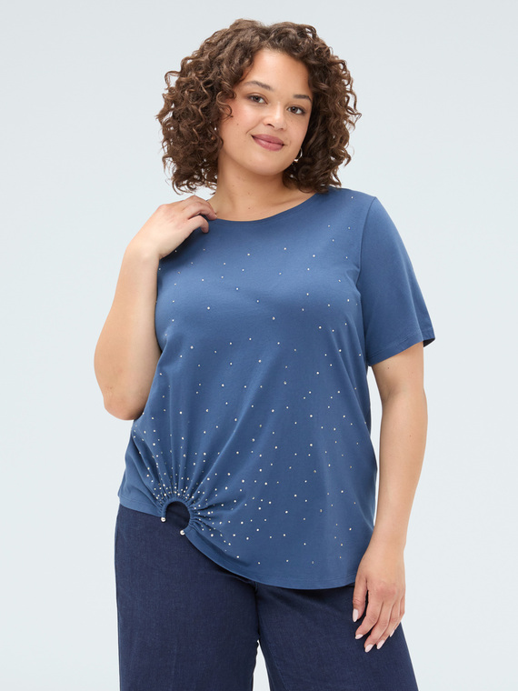 T-shirt with hotfix and ring detail