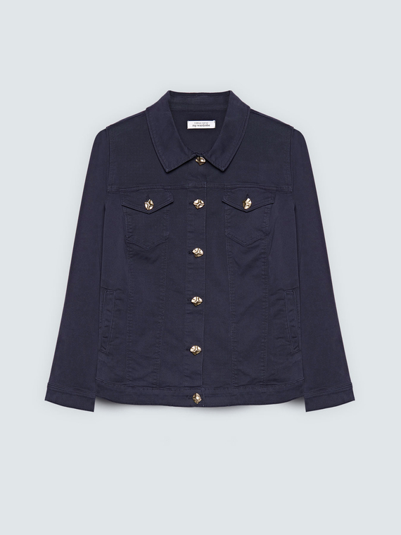 Giacca denim con bottoni decorativi