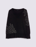Maglia con disegno animalier in strass image number 4