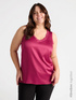 Two-fabric top with V-neck image number 0