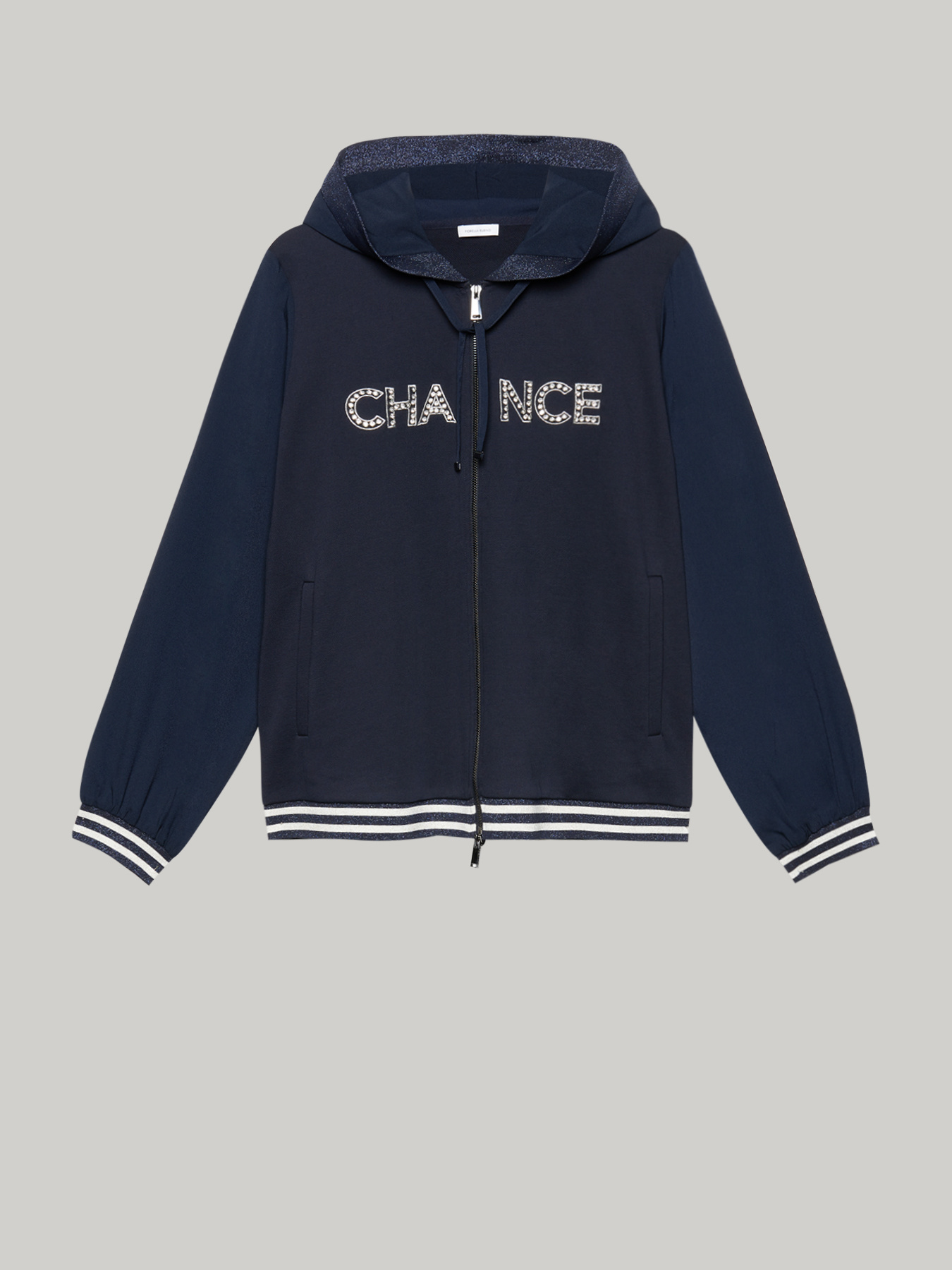 Felpa con scritta e righe image number 3