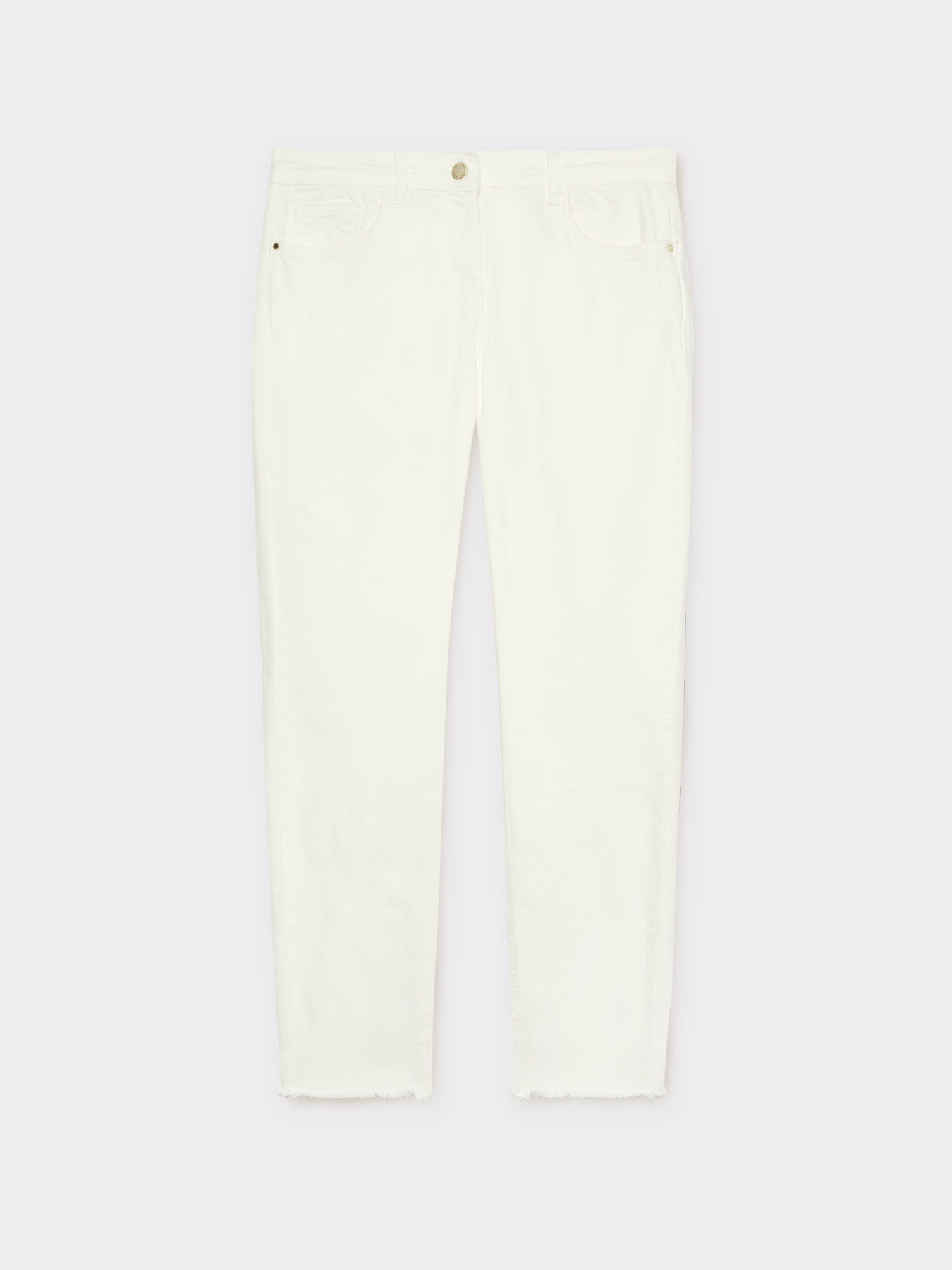 Skinny-Hose mit Fransen am Beinabschluss image number 3