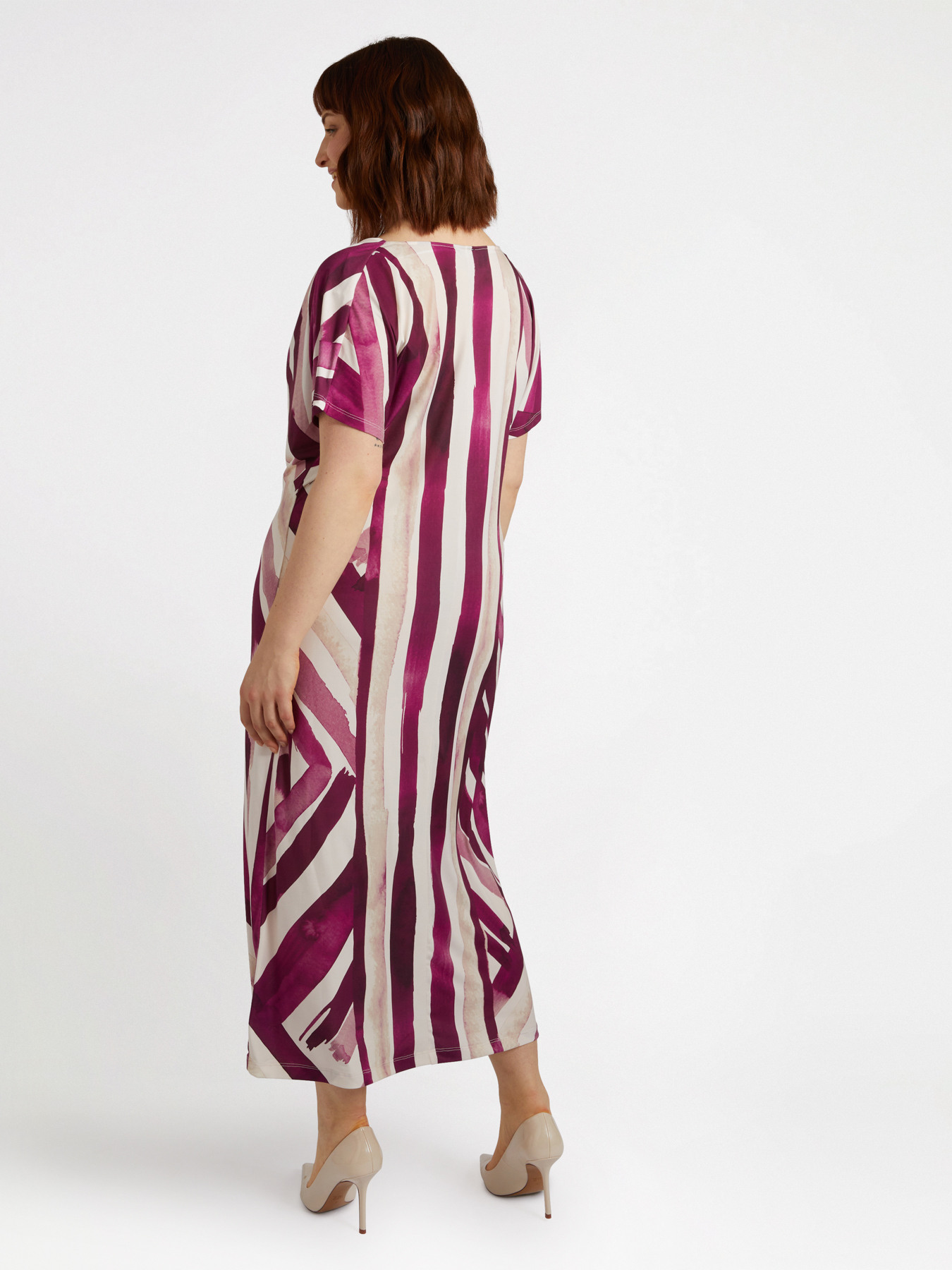 Printed dress with cowl neck image number 1