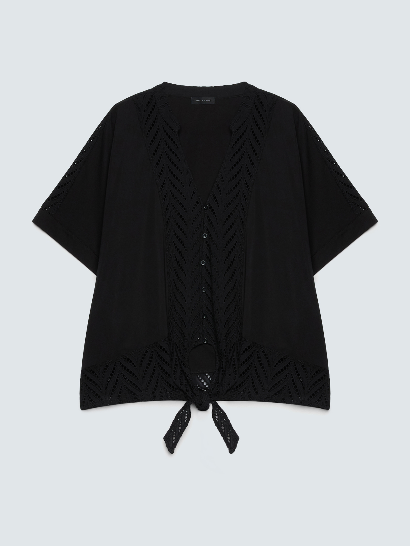 Sangallo blouse with knot image number 5
