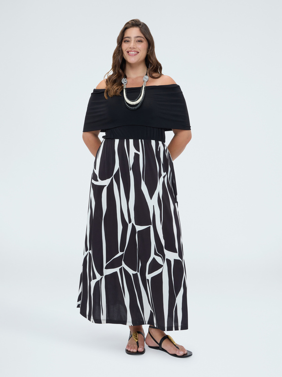 Robe Chill &eacute;paules d&eacute;nud&eacute;es avec imprim&eacute;