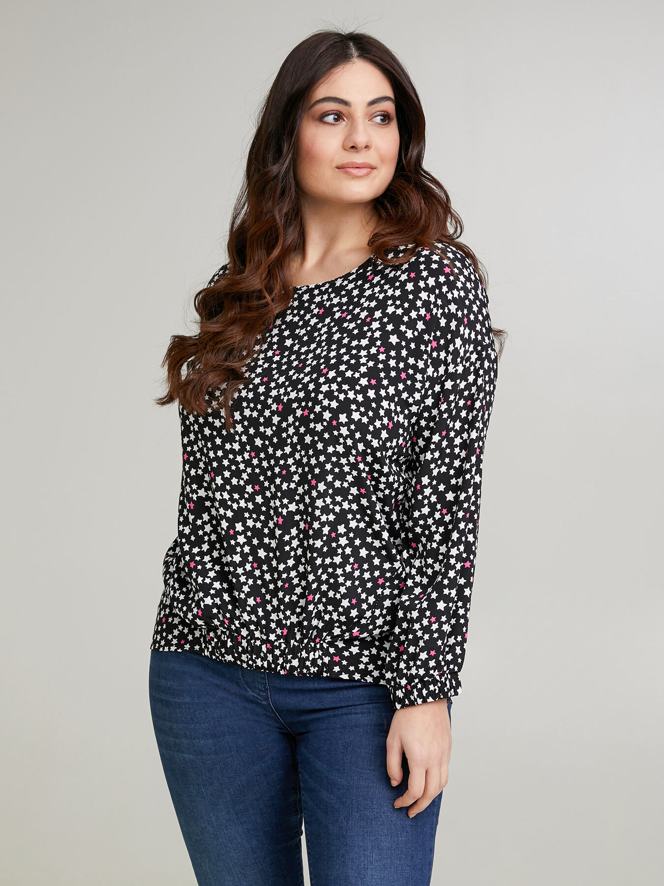 Bluse mit Sternendruck image number 2