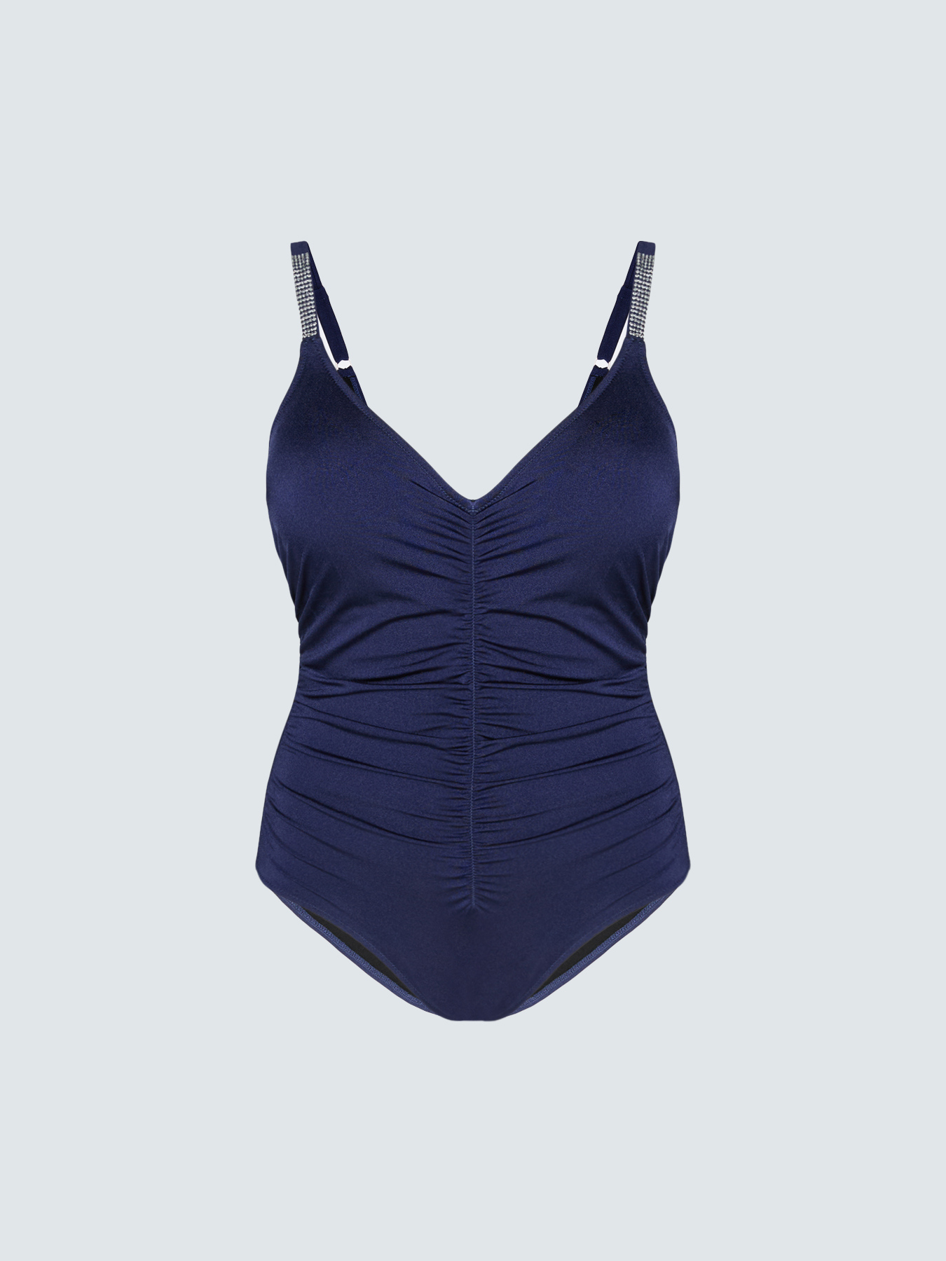One-piece swimsuit with draping and luminous detail image number 4