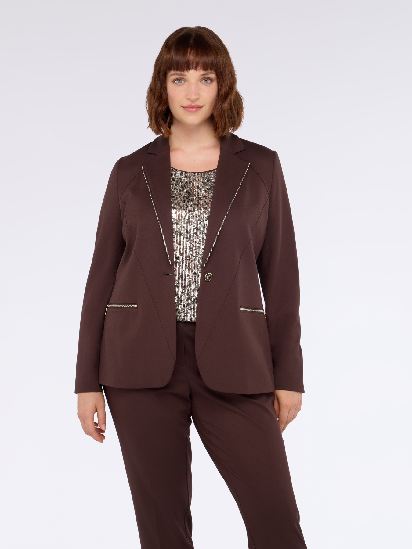 Milano stitch blazer with decorative zips image number 2