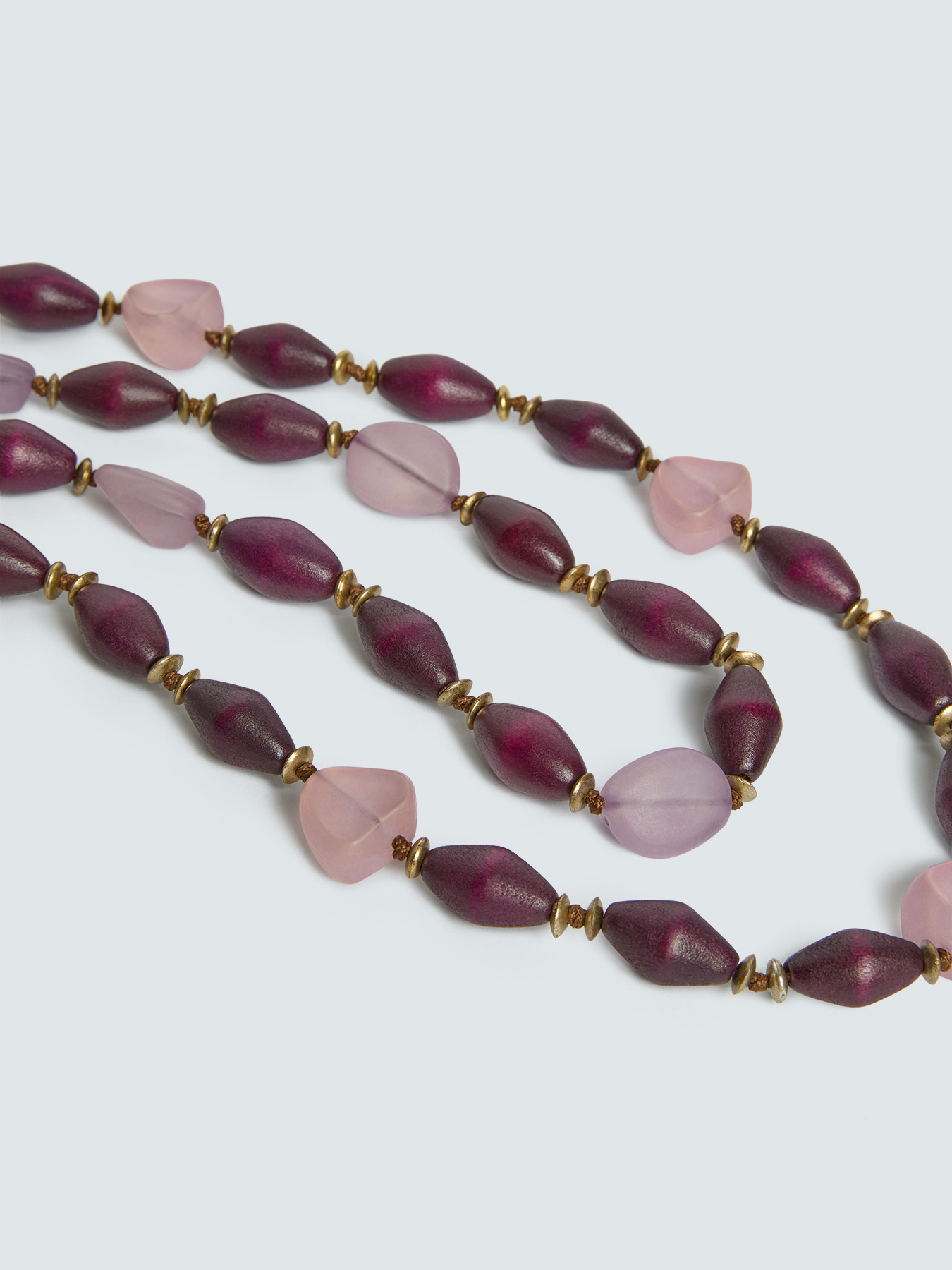 Collier double rang avec perles m&eacute;lang&eacute;es image number 2