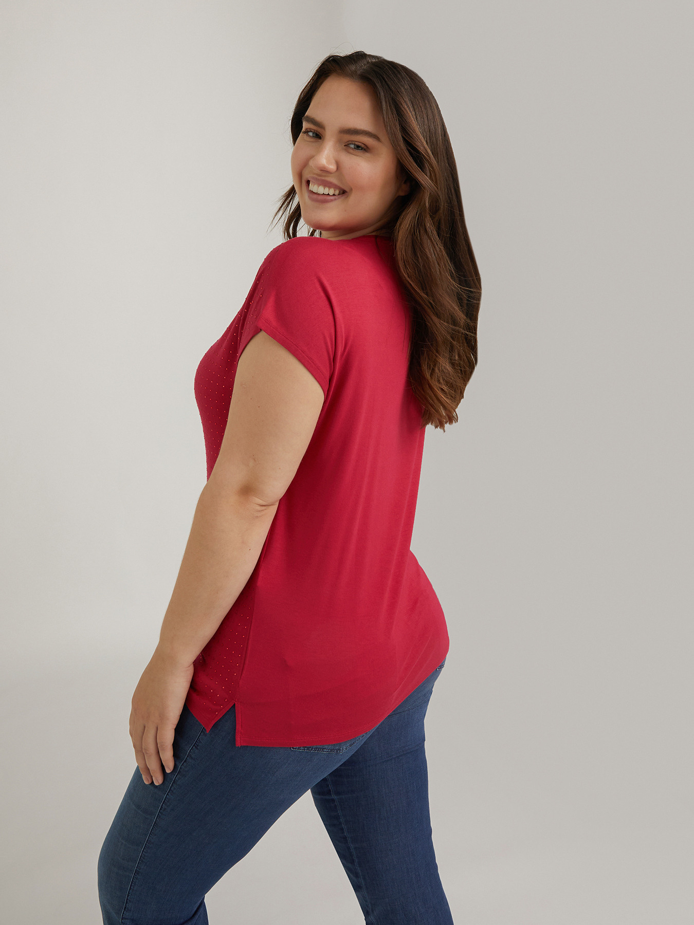 T-shirt with applied crystals image number 1