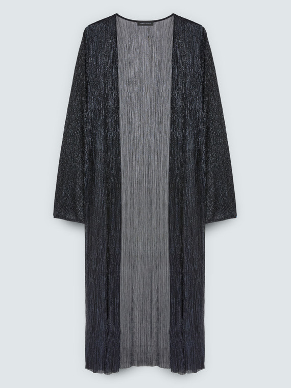 Cardigan coprispalle in pliss&egrave; lurex