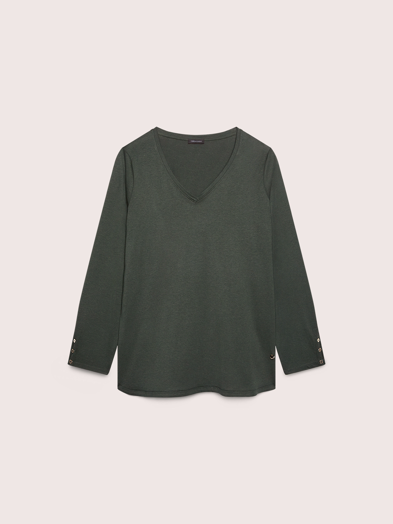 Jersey t-shirt with buttons on the cuffs image number 4
