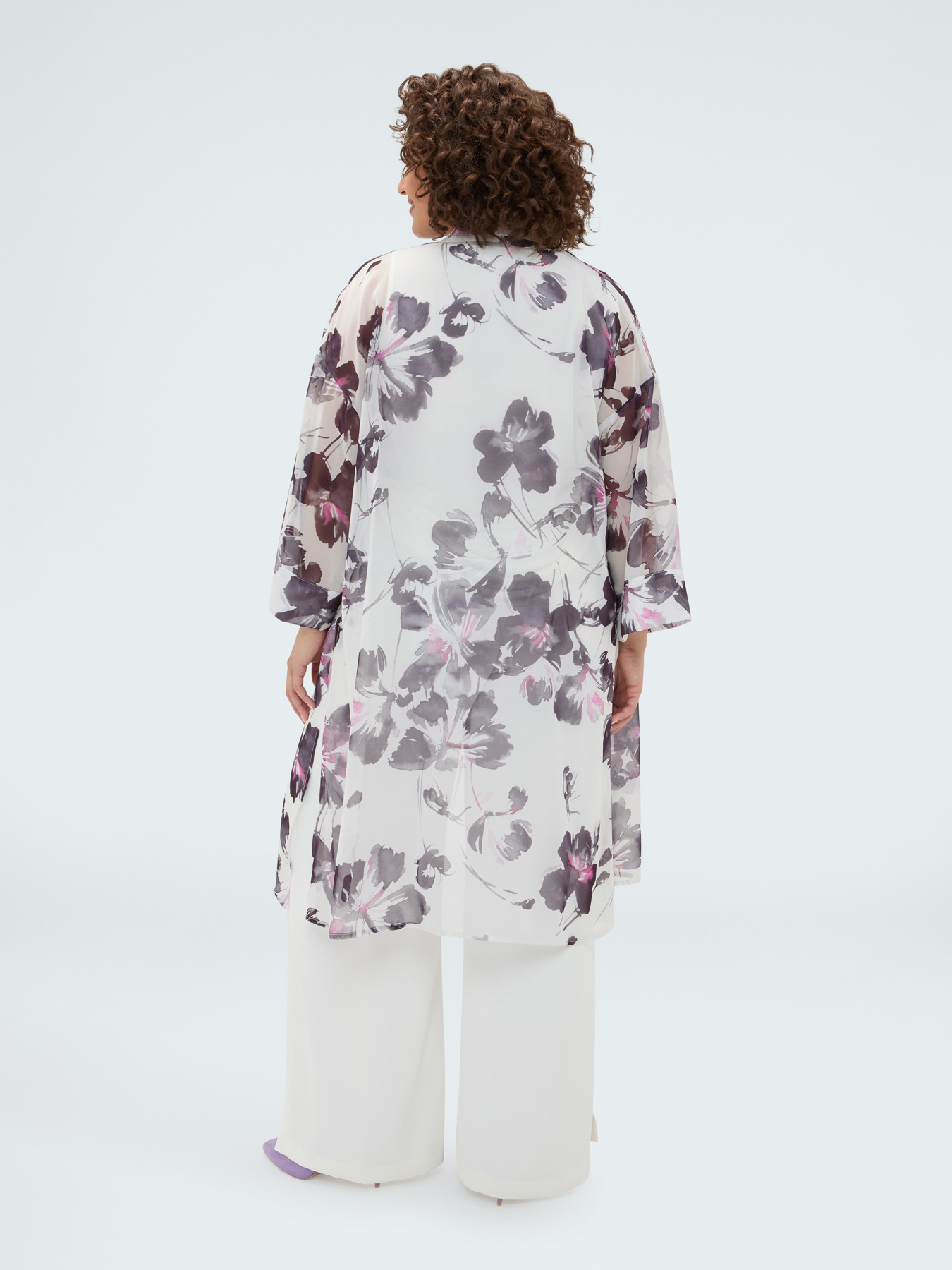 Kaftan aus Georgette mit Blumendruck image number 1