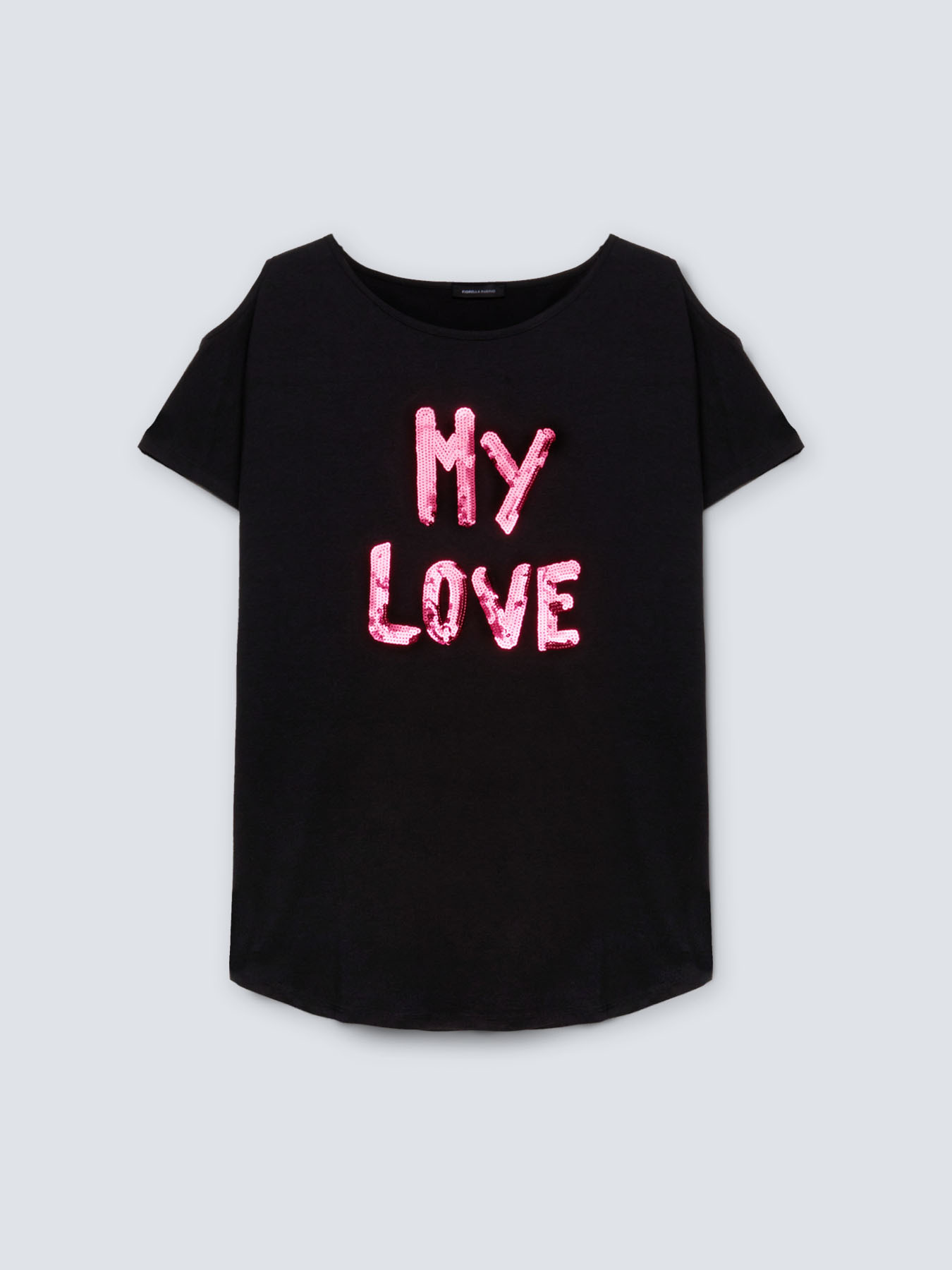 Camiseta con texto y abertura circular en las mangas image number 4