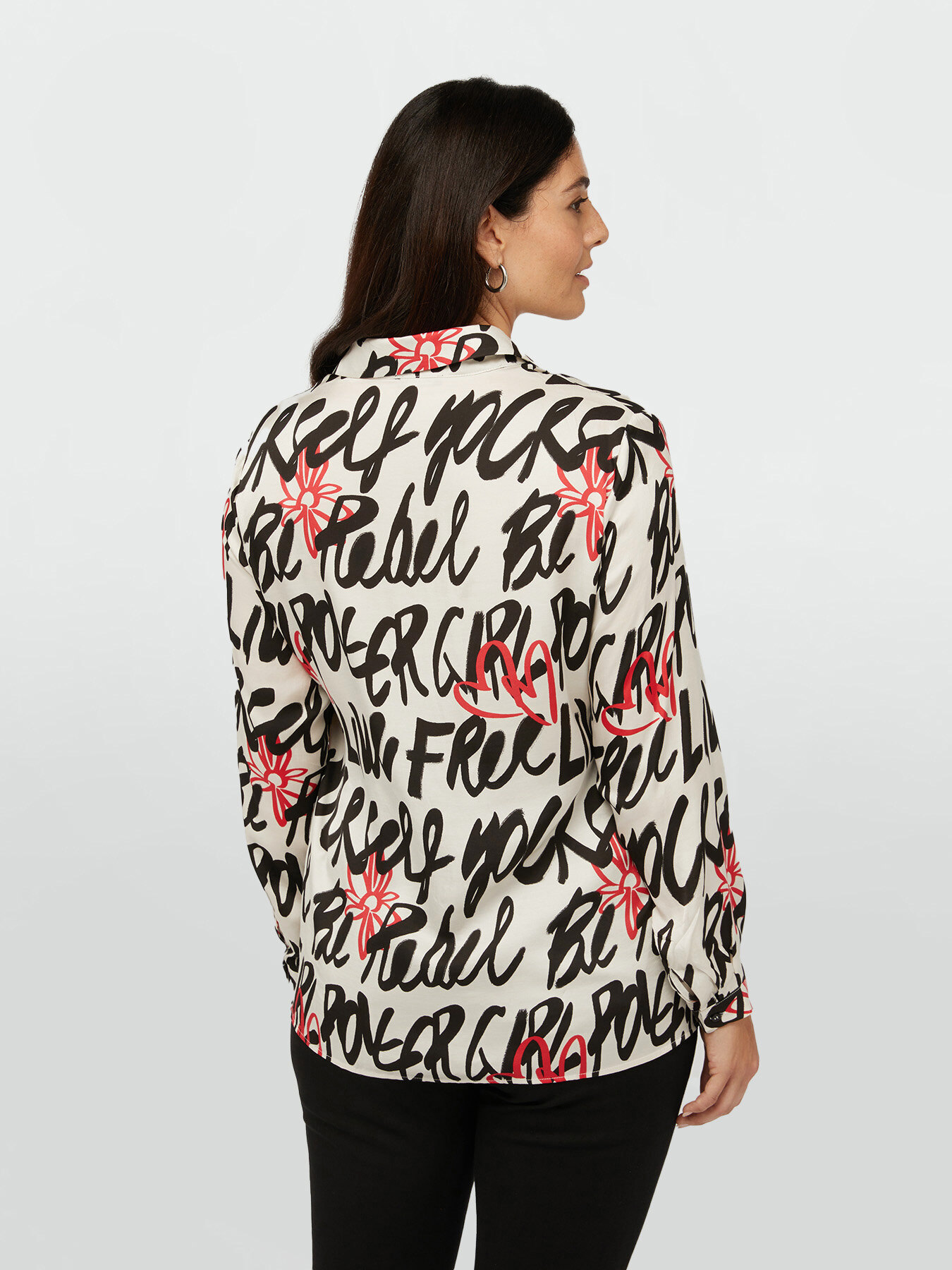 Logo-print satin shirt image number 1