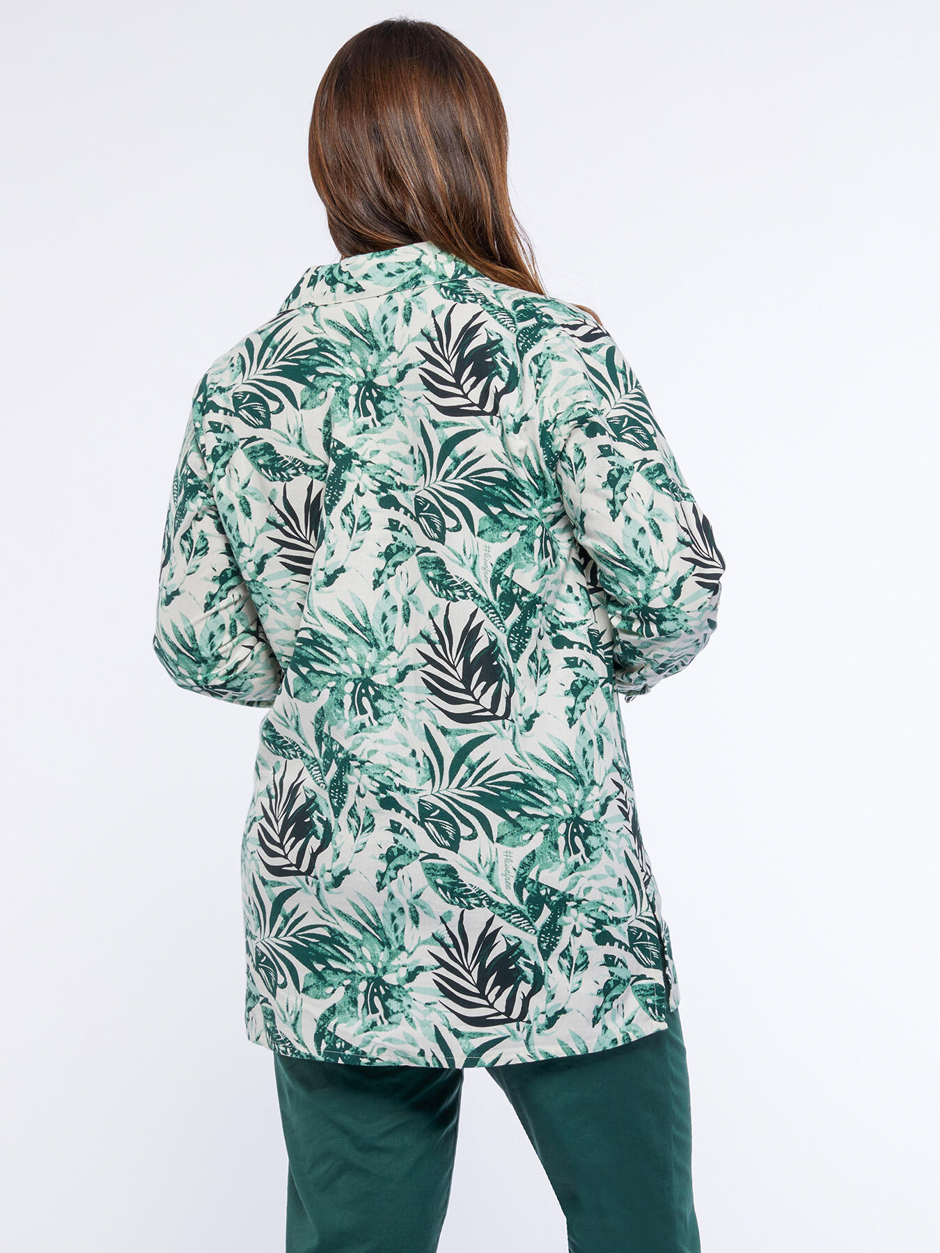 Camicia in lino e cotone dalla stampa giungla image number 1