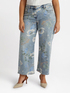 Cropped jeans with floral pattern image number 3