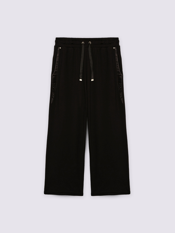 Pantaloni cropped in felpa