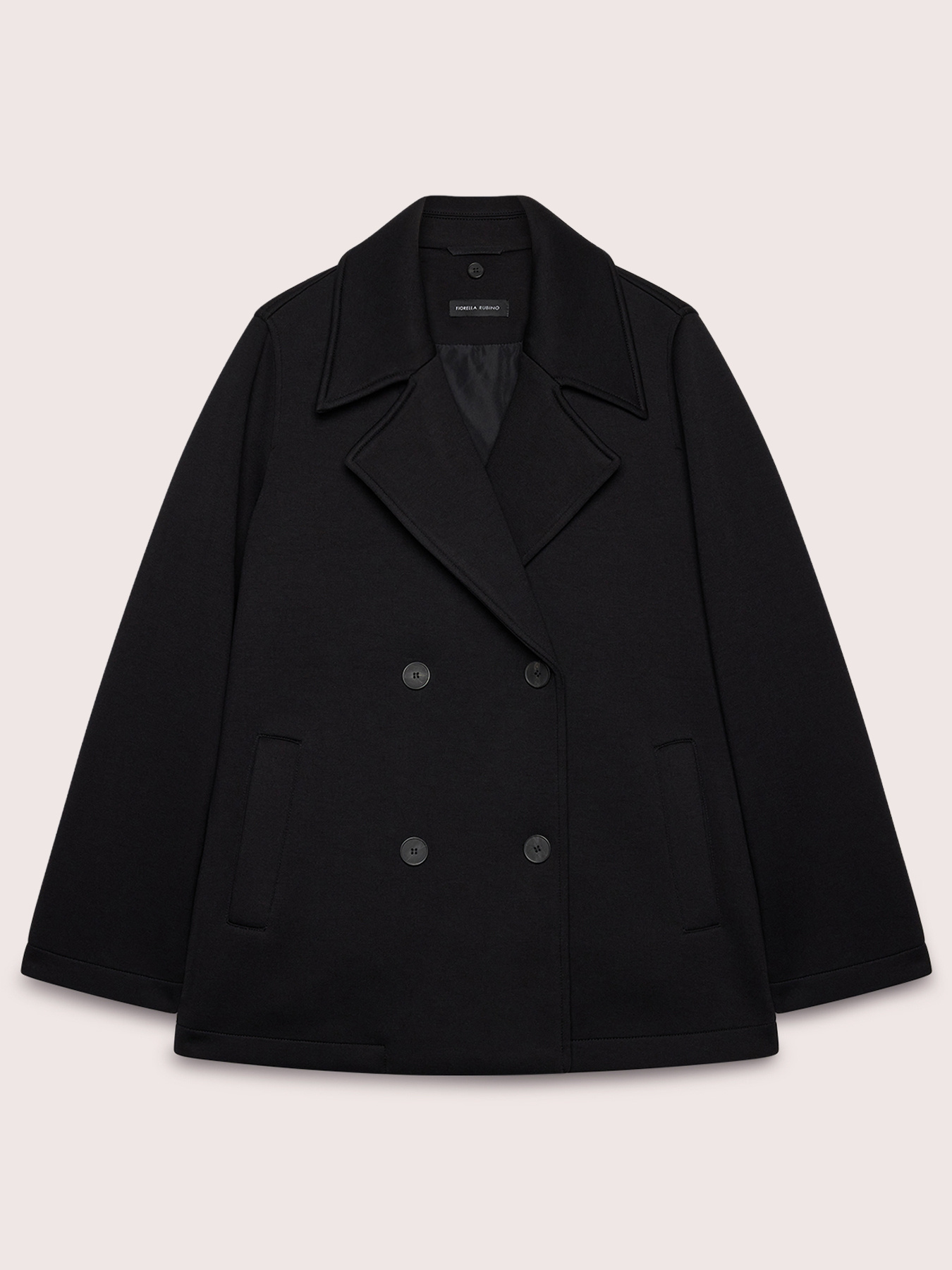 Veste crois&eacute;e avec plastron amovible image number 6