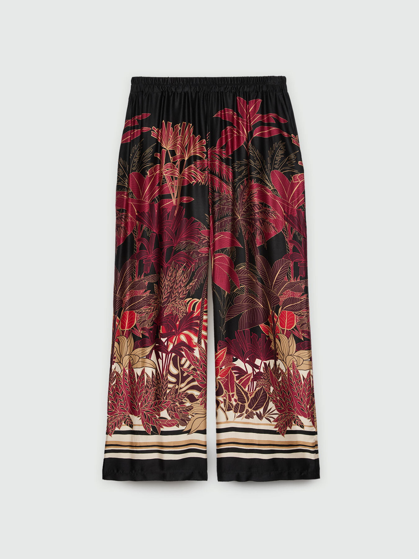 Pantaloni stampa foliage burgundy image number 4