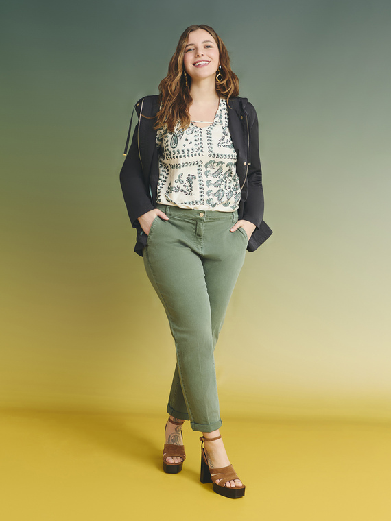 Satin blouse with paisley print