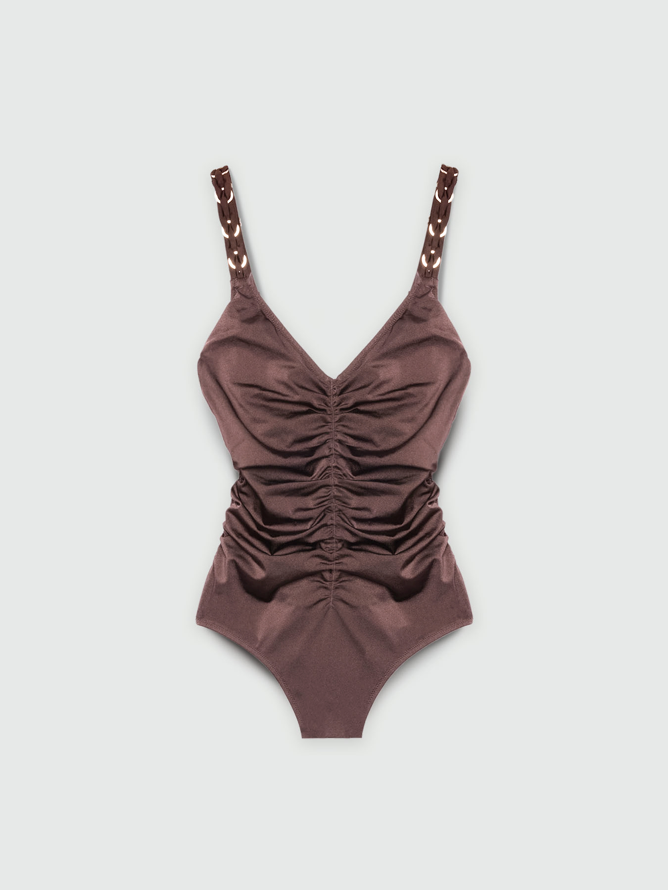 Gathered tummy control one-piece swimsuit image number 5