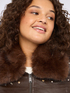 Biker jacket with light points and plush collar image number 4