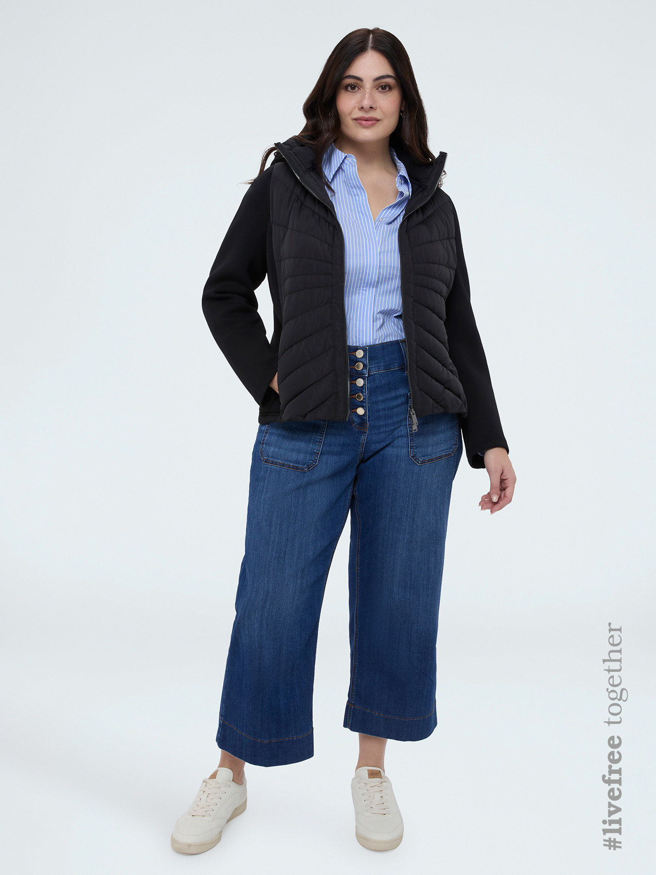 Zweifarbige Steppjacke mit Chevron-Muster image number 0