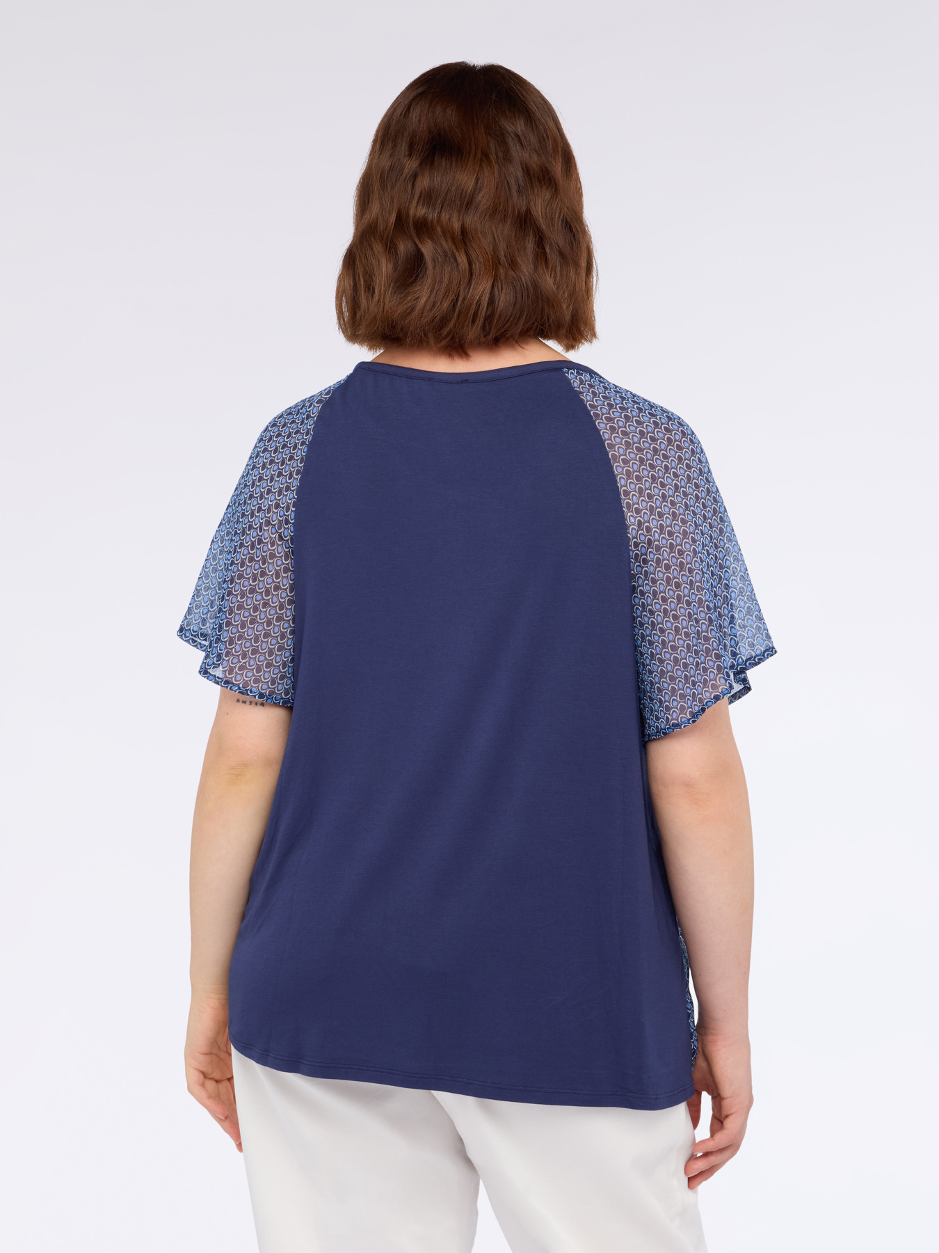 T-shirt bimaterica con stampa image number 1