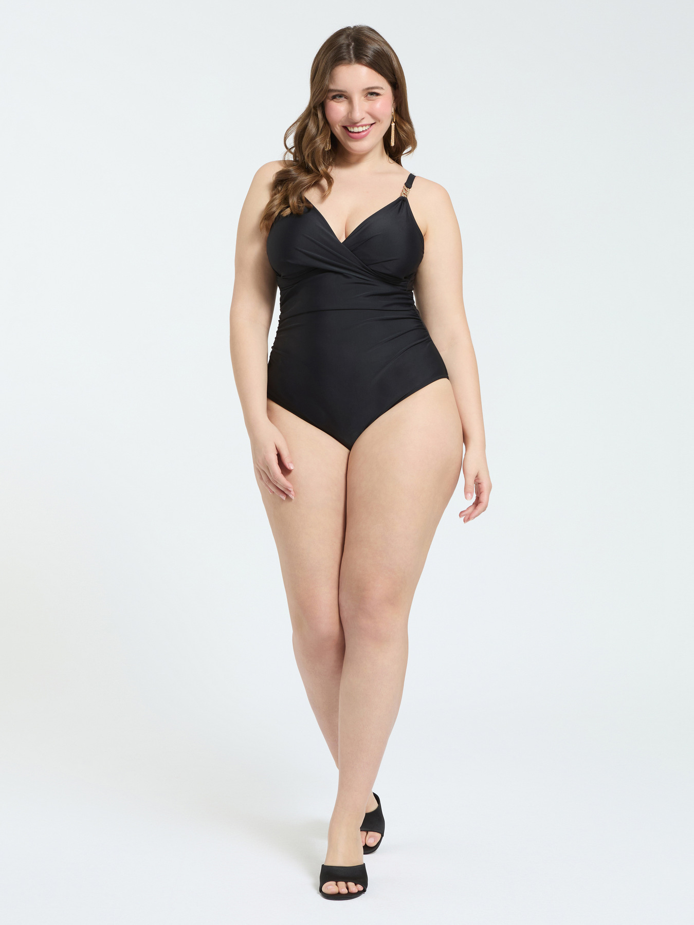 One-piece swimsuit with crossover neckline image number 3