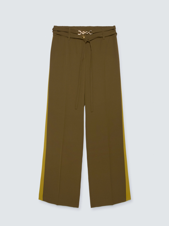 Two-tone Wide Leg Trousers