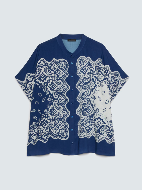 Bandana print viscose blouse