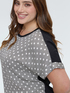 Two-tone striped and polka dot t-shirt image number 2