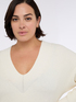 V-neck viscose blend sweater image number 2