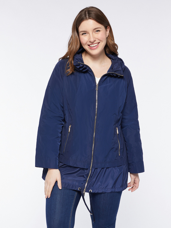 Fiorella Rubino - Parka leggero con bordo al fondo Donna, Blu Taglia: 43 (52 IT)