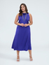 Sleeveless long dress in viscose satin image number 0