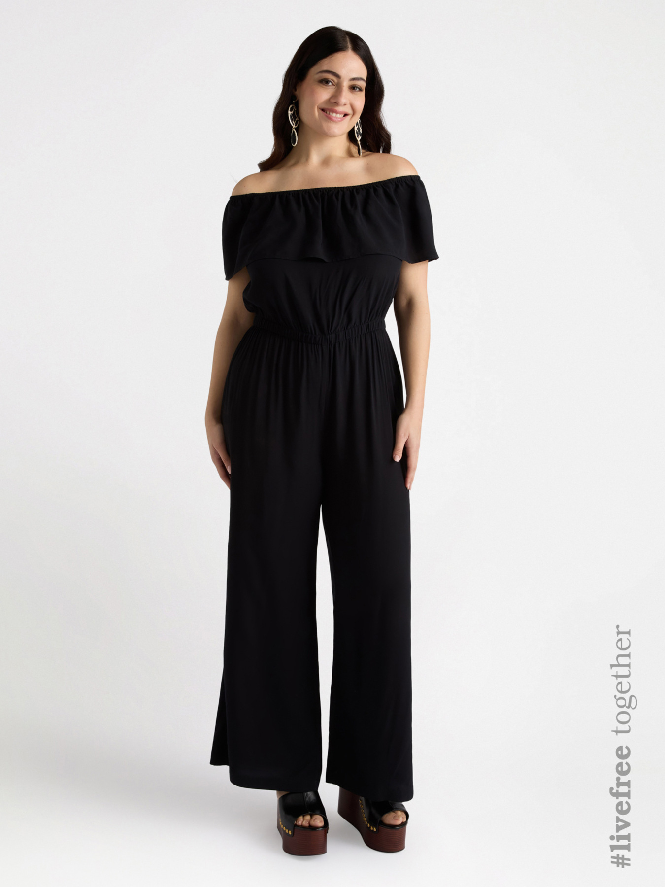 Tuta in viscosa LENZING™ ECOVERO™ con volant image number 0