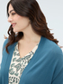 Cardigan long en tricot fin m&eacute;lang&eacute; viscose image number 3