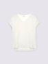 Two-material V-neck T-shirt image number 4