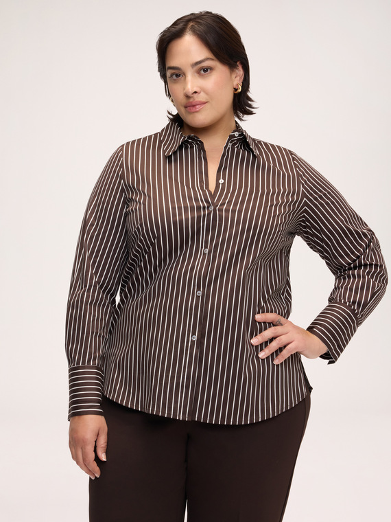 Striped shirt in stretch cotton