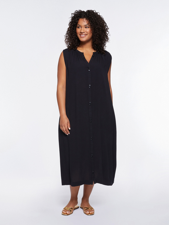 Fiorella Rubino - Vestito lungo in creponne Donna, Nero Taglia: 49 (58 IT)