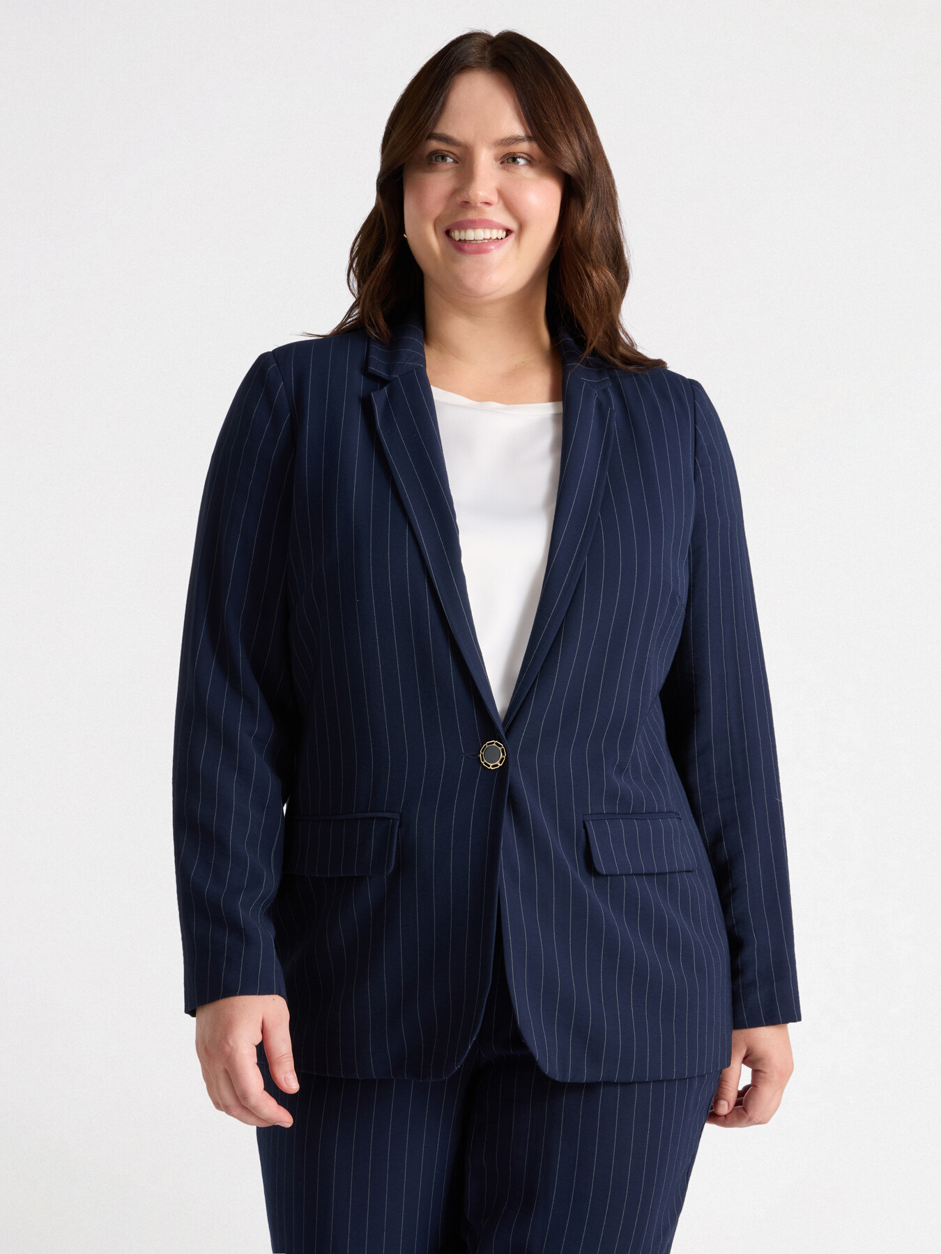Pinstripe blazer image number 3