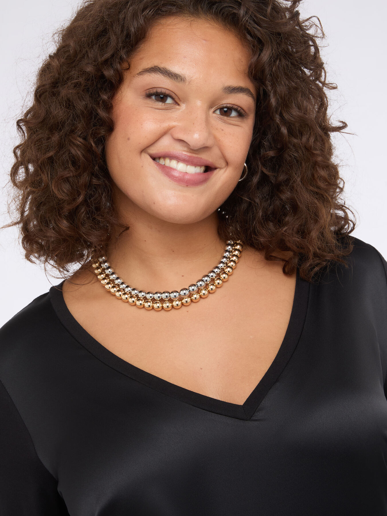 Collana di perle bicolore gold e silver image number 0