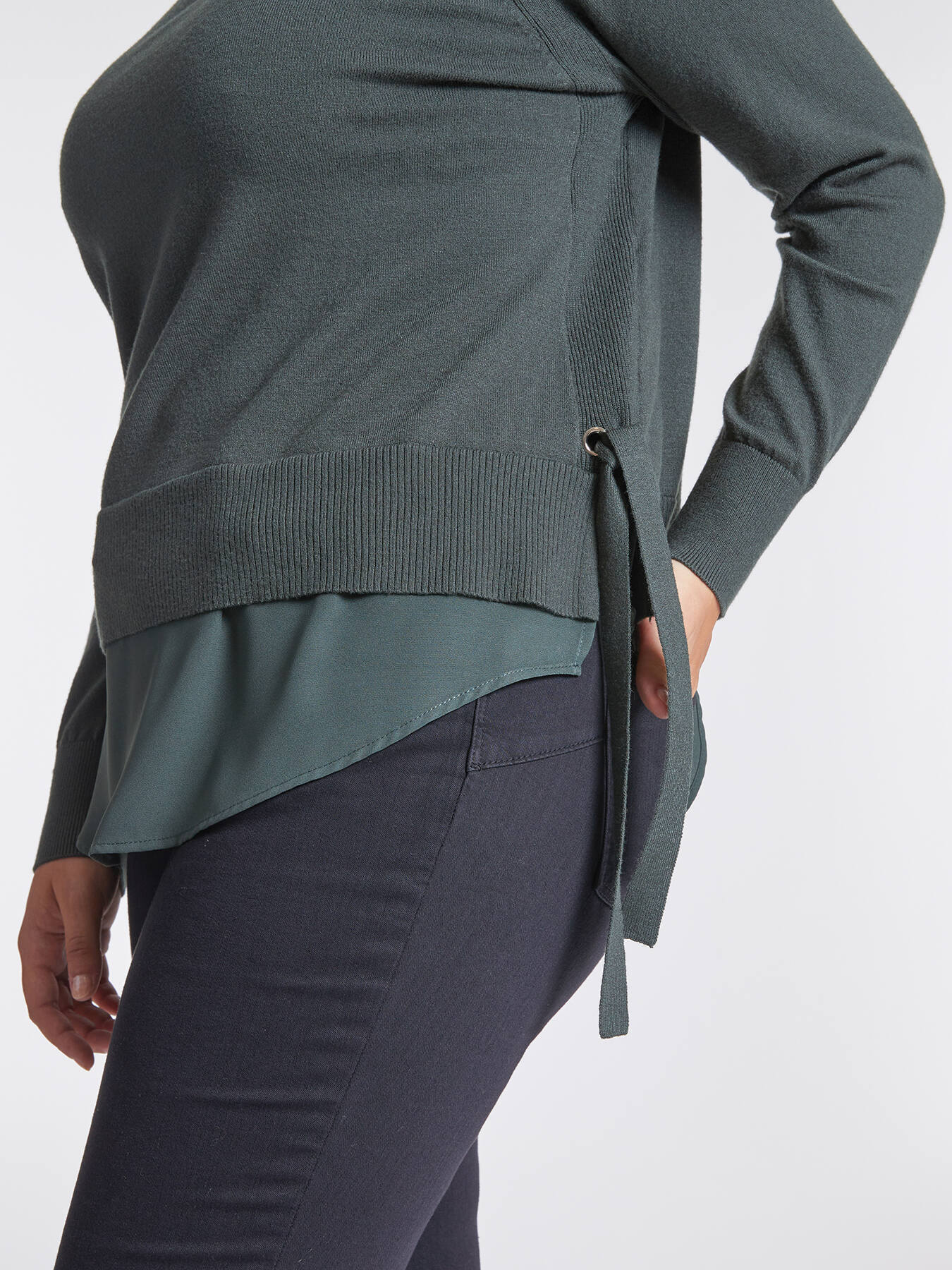 Sweater with side strings image number 2